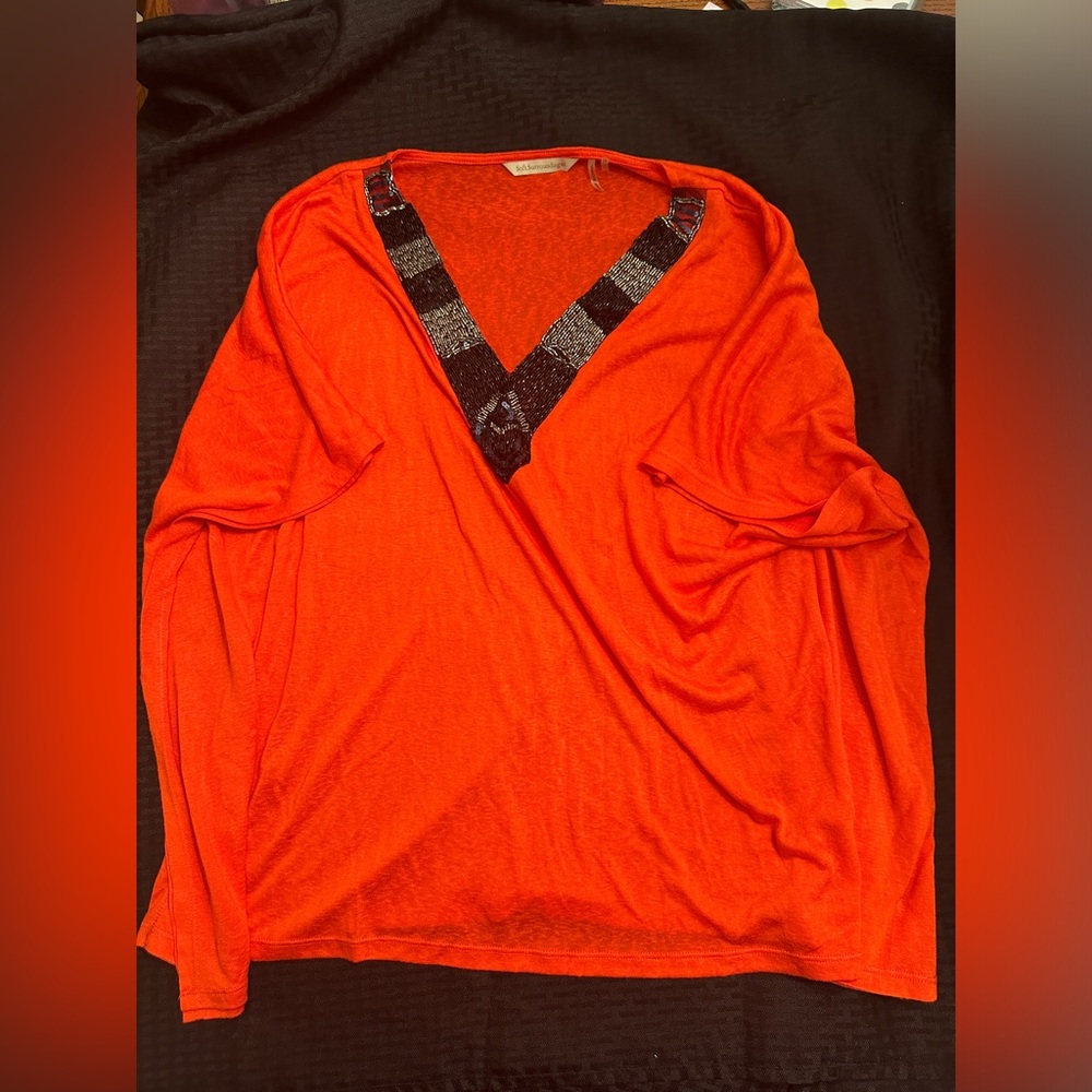 Soft Surroundings Orange Blouse Size S/M